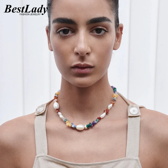 I udlandet plantageejer balance Best Lady ZA Nature Pearl Stone Necklaces for Women Summer Beads Colorful  Collar Choker Necklaces Holiday Jewelry Party Gifts _ - AliExpress Mobile