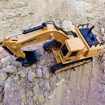

1:18 RC Excavator 10 Channels 2.4GHz Remote Control 680 Degrees Rotation Workbench Electric Digger Toy for Boys Girls Kids