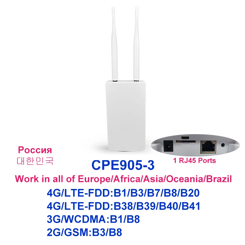 wifi signal extender TIANJIE Waterproof Outdoor 4G CPE Router 150Mbps CAT4 LTE Routers 3G/4G SIM Card WiFi Router for IP Camera/Outside WiFi Coverage router amplifier Modem-Router Combos