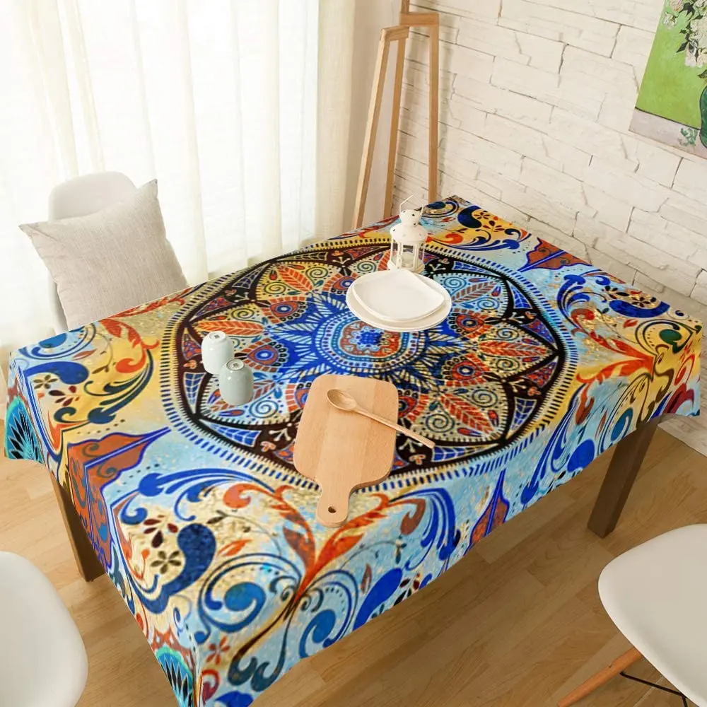 

Mandala Floral Table Cloths Tables Cover for Kitchen Dining Banquet Parties Retro European Pattern