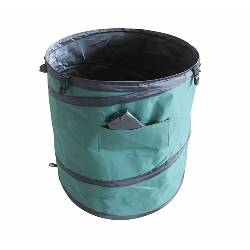

Garden Yard Garbage Bag Folding Oxford Cloth Pop Up Spring Bucket Leaf Storage 72XF