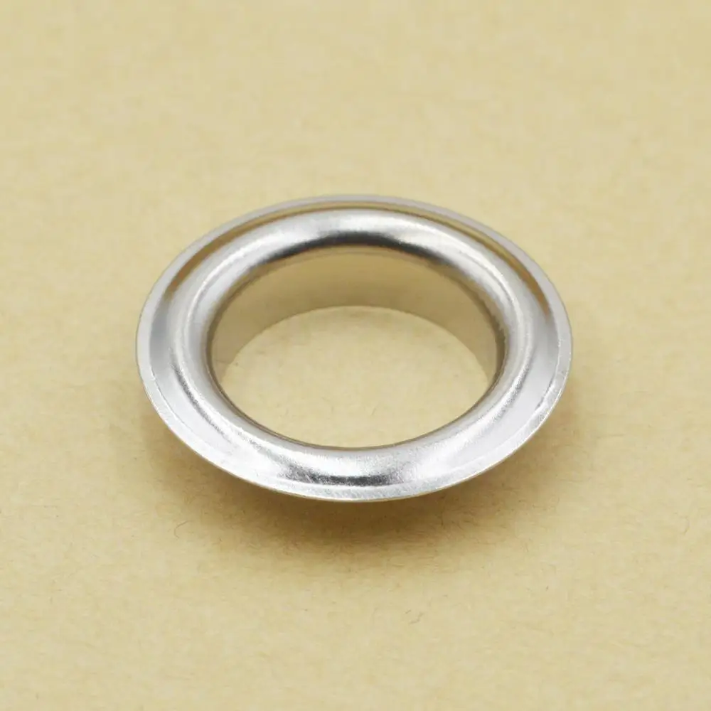 Eyelet Grommet Ring Kit 30sets 12mm 14mm Brass Material Silver Flat Edge Grommet Eyelet With Washer Fit Leather DIY Craft Shoes Belt Cap Accessories