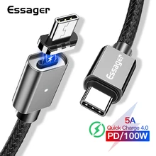 Essager usb type C к USB C кабель для MacBook Pro 100 Вт PD QC Быстрая зарядка 4,0 3,0 Для huawei P30 Redmi K20 Pro Кабель usbc type-C
