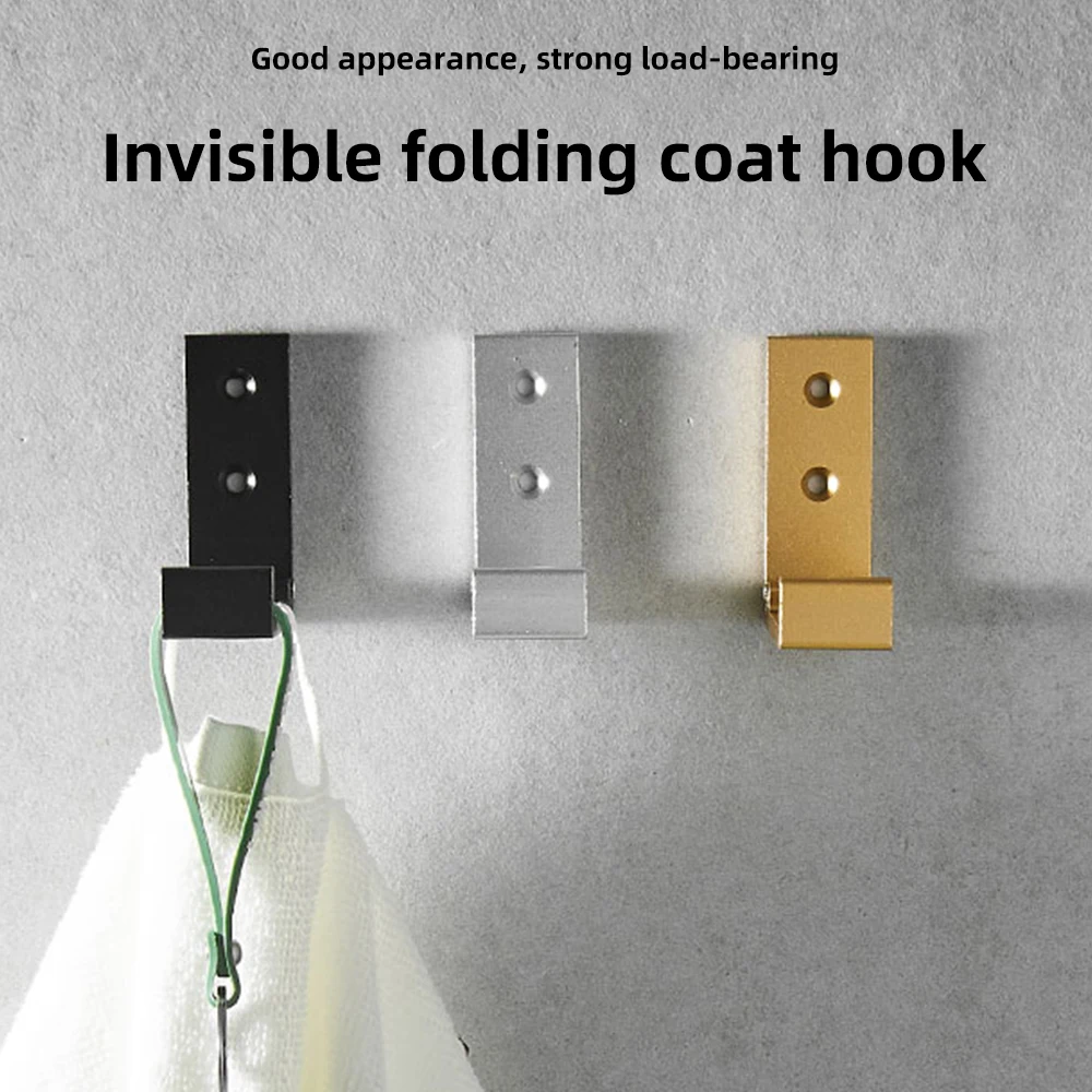 

Headphones Foldable Punch-Free Wardrobe Hook Folding Wall Hidden Hook Wardrobe Hook Universal Household Storage Rack