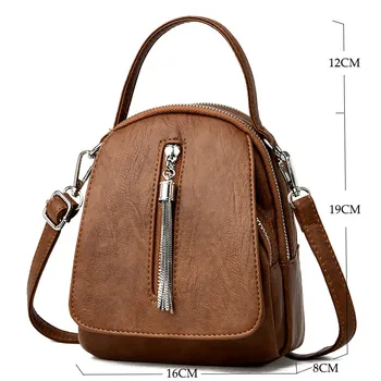 

2020 New Lady Small Backpack Women Leather Shoulder Bag MultiFunction Mini Backpacks Female School Bagpack Bag For Teenage Grils