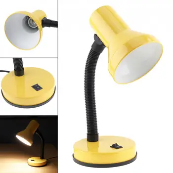 

LED Portable Flexural Desk Lamp with Wide Voltage and Push Switch US Plug Support E27 LED Bulb for Student Domitory Office
