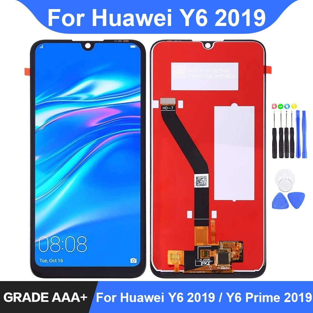 

For Huawei Y6 2019 Display Touch Screen Frame Digitizer LCD Assembly Replacement for Huawei Y6 Pro 2019 LCD Repair Parts