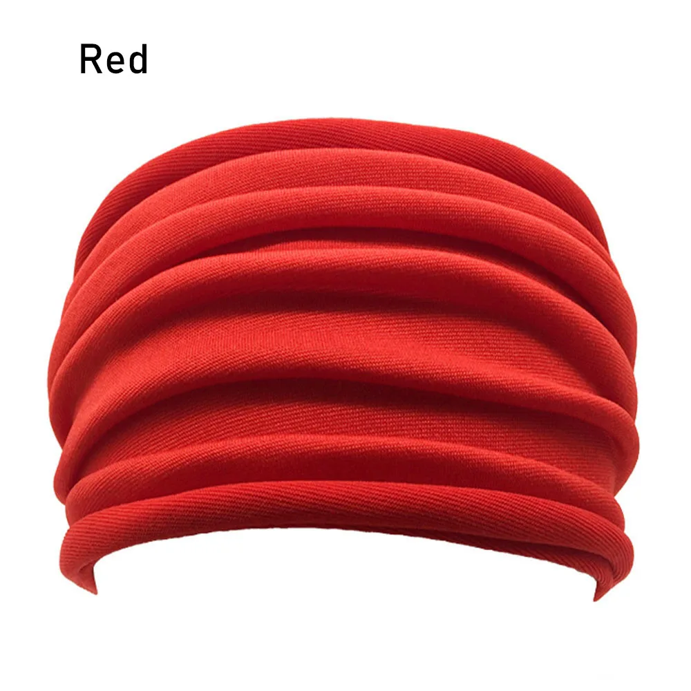 13 Colors Nonslip Elastic Folds Yoga Hairband Fashion Wide Sports Headband Running Accessories Summer Stretch Hair Band