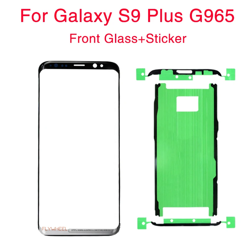 S9 Plus Sticker 1 шт. экран Сенсорная панель Замена для samsung Galaxy S8 S9 S10 Plus G950F G960 G965 передняя внешняя стеклянная линза с наклейкой+ инструмент - Цвет: S9 Plus Sticker