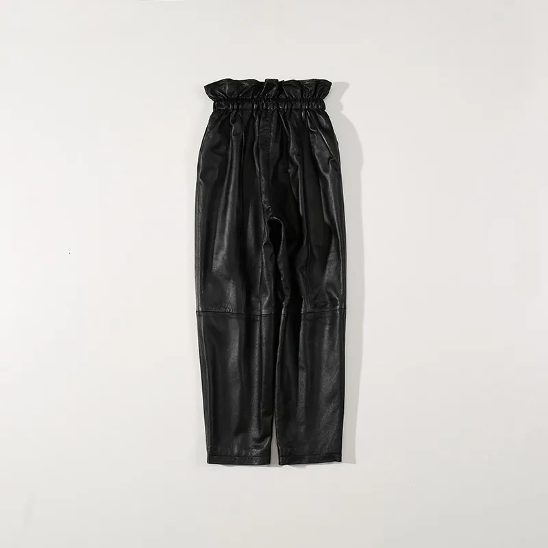 Vrouwen Broek Leer Schapenvacht Zwart Elastische Size 2020 Winter Nieuwe Mode Lederen Real Size Vrouwen Volledige Lengte Harem broek Vrouwen Broek Leer Schapenvacht Zwart Elastische Size 2020 Winter Nieuwe Mode Lederen Real Size Vrouwen Volledige Lengte Harem broek