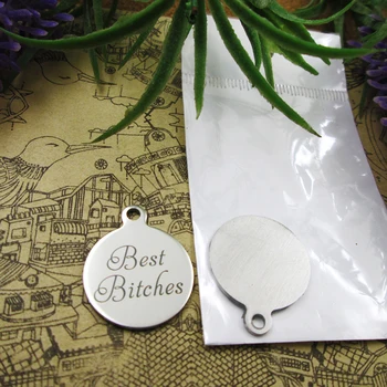 

20pcs--"Best Bitches"stainless steel charms 5 styles for choosing DIY Charms for necklace bracelets