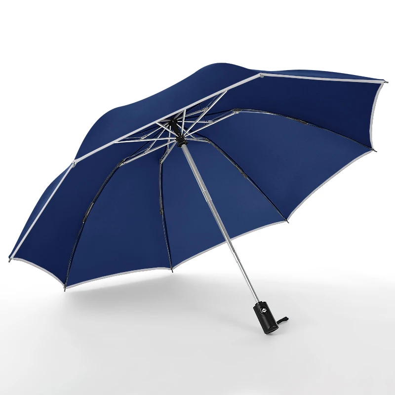 PALONY-Reverse Three Fold Umbrella, Creative High Reflective Stripe Design, Business Automatic Women's and Men's Umbrella