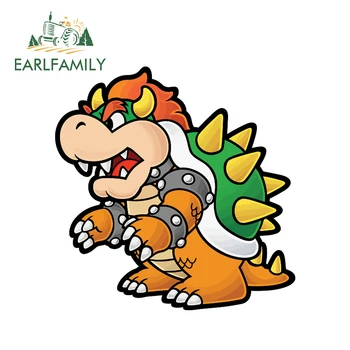 

EARLFAMILY 13cm x 12.9cm Cartoon Bowser Vinyl Sticker Car Bumper Decal Waterproof Car Styling Accessories Funny Car Stickers