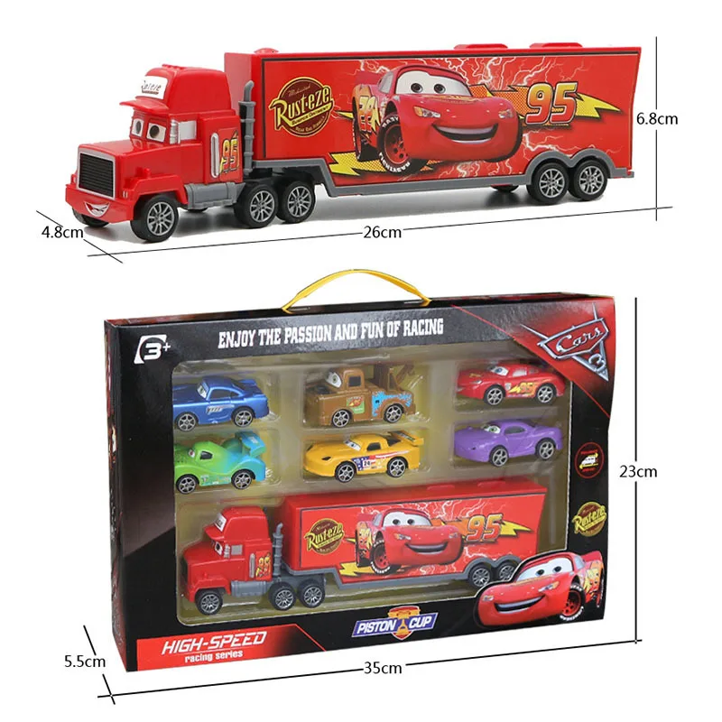 7 шт./компл. disney "тачки 3 Lightning McQueen дядя грузовик ABS литья под давлением модель автомобиля горячие игрушки год рождественский подарок для детей