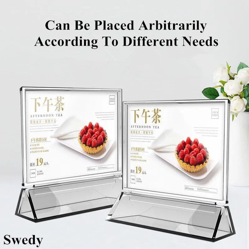 

Двусторонний Настольный акриловый держатель для вывесок, 10 х8 см