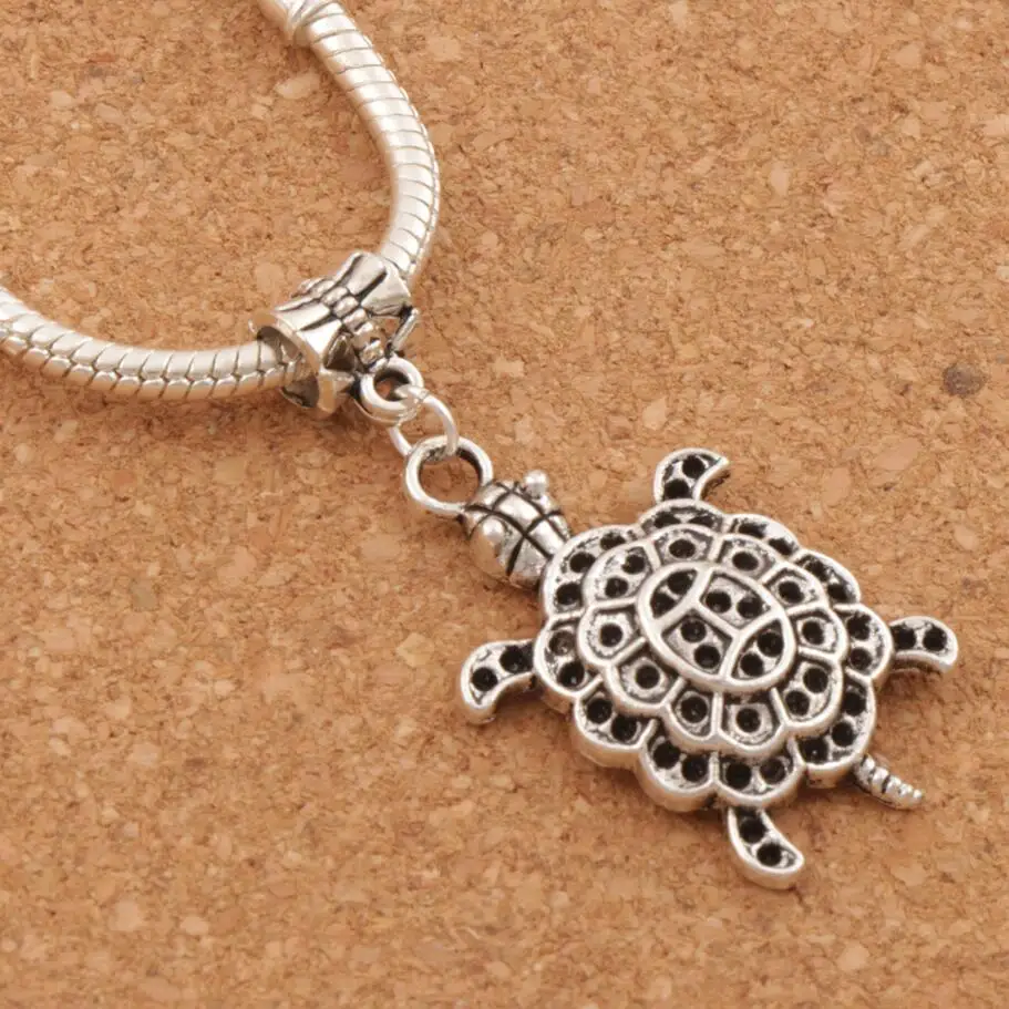 

Sea Tortoise Turtle Animal Big Hole Beads 44.5x21.3mm 60pcs zinc alloy Dangle Fit European Bracelets Jewelry DIY B1181
