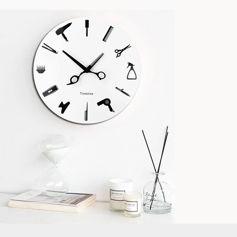 Wall Clock Modern Design Hair Stylist Tools Beauty Salon Novelty Watch Clock Horloge Relogio De Parede Wall Clocks Home Decor Wall Clocks Aliexpress