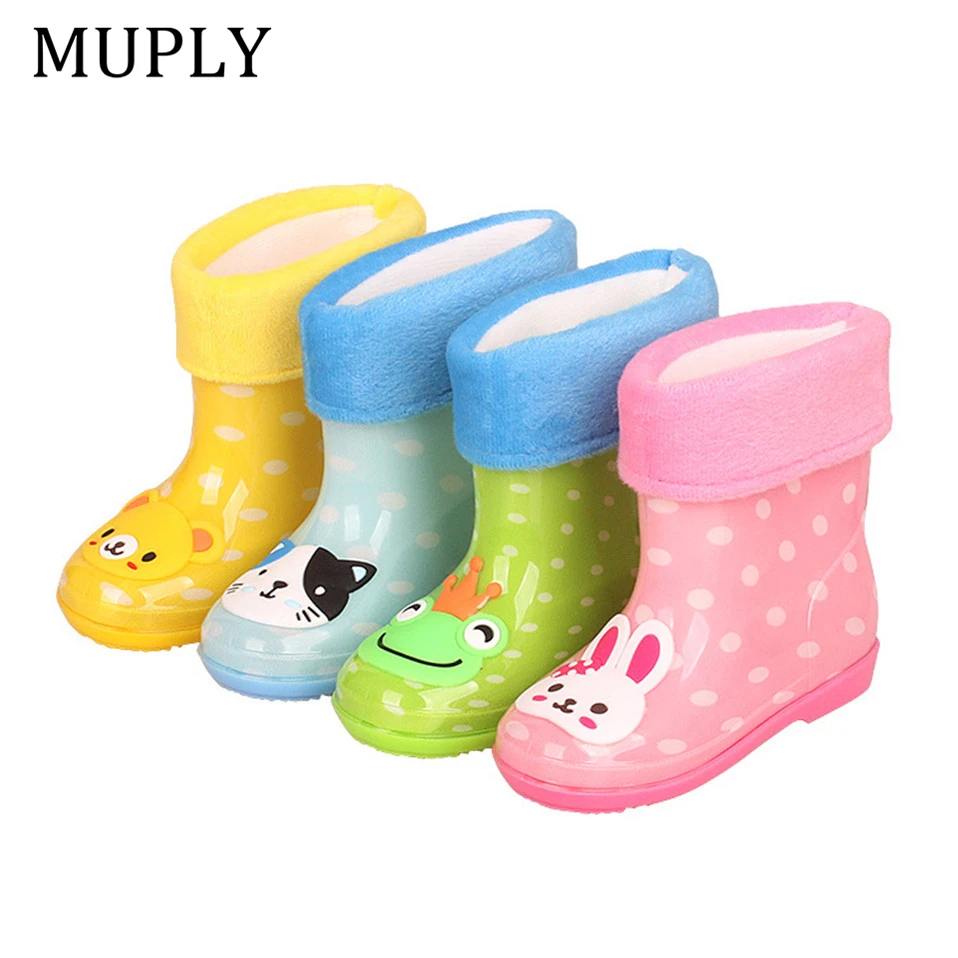 

Rain Boots Kids Girl Cute Rabbit Cat Printed Children's Rubber Boots Kalosze Dla Dzieci Waterproof Baby Water Shoes