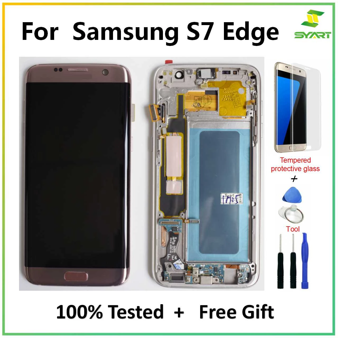 Para Samsung S7 Edge G935F Pantalla LCD Pantalla Táctil Conjunto Oro Amoled Original 