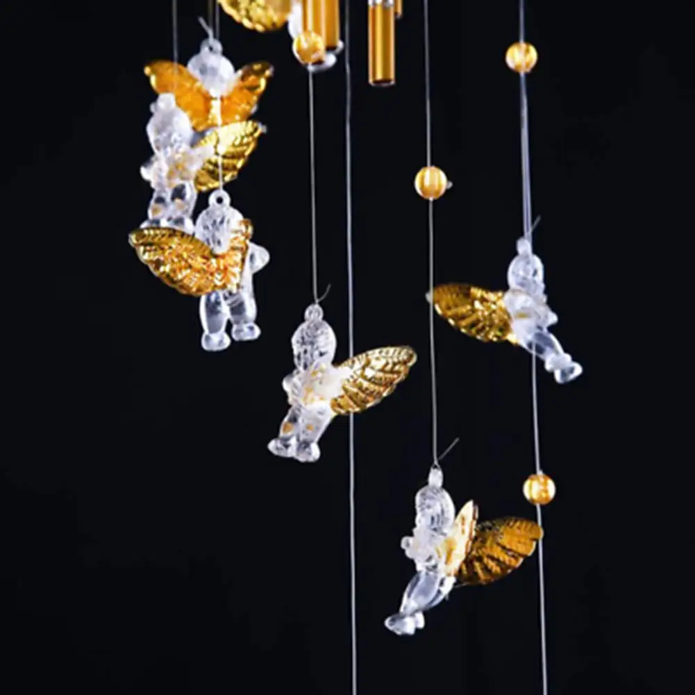 Love Angel Cupid Wind Chime Tube Hanging Ornament House Decoration Metal Pipe Wind Chime Clear Sound Wind Chimes Bells Tubes 6