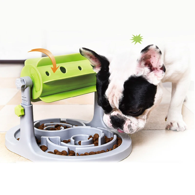 Rolling Adjustable Puzzle Slow Food Cat Dog Bowl Food Utensils Roller  Leaking Food Anti Choke Slower Feeder Bowl Toy - Dog Toys - AliExpress