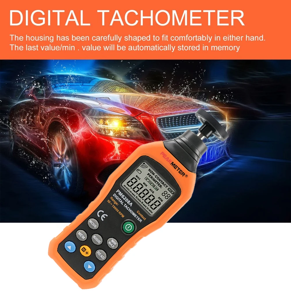 US $34.84 Portable Meter Mini Motor Speed Gauge Lcd Backlight Handheld 50rpm 19999rpm