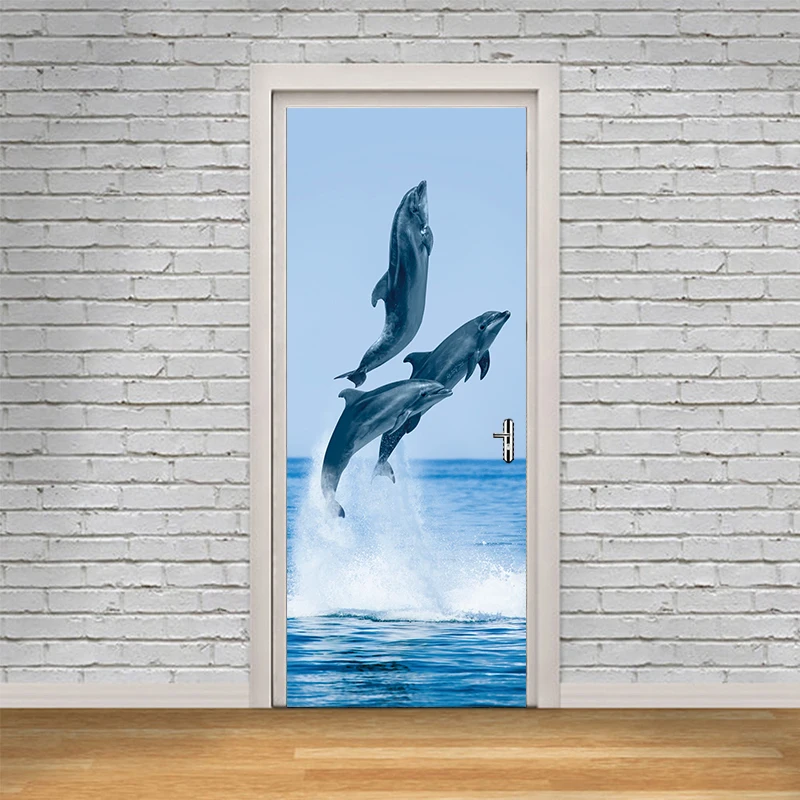Декоративные наклейки для дома постер креативные животные Дельфин двери наклейки водонепроницаемые обои Печать на холсте картина для детской комнаты паста