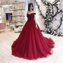 Бордовое вечернее платье Бальные платья 16 милое платье расшитое бисером на шнуровке с открытыми плечами для дня рождения vestidos de quinceavienera