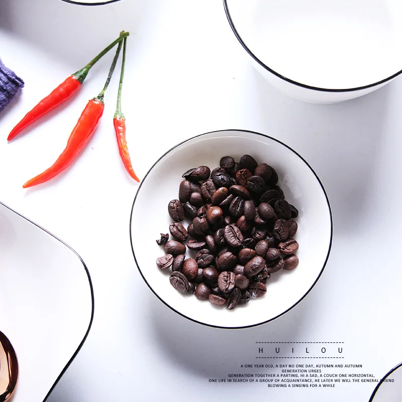 

Creative Ceramics Tableware Hotel Bowl Dish & Plate Set Household Breakfast Plate Salad Bowl Gift Tableware Customizable