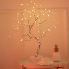 MeterMall светодиодный светильник в форме дерева из медной проволоки, ночник с сенсорным выключателем, декоративный USB светодиодный светильник, Настольный светильник