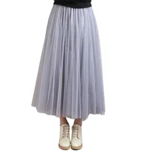 Женские юбки, женская элегантная повседневная модная трехслойная сетчатая газовая юбка