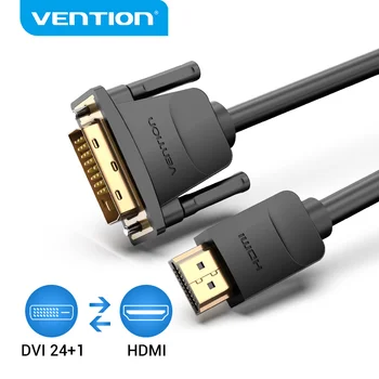 Przewód przedłużający kabel HDMI do DVI DVI-D 24 + 1 Pin kabel męski do męskiego HD 1080P konwerter do PS4 żarówka jak HDTV DVI do kabel Adapter HDMI tanie i dobre opinie Vention Mężczyzna Mężczyzna CN (pochodzenie) Przewody DVI Pakiet 1 PLASTIKOWA TOREBKA PLECIONY HDMI1 4 Do projektora