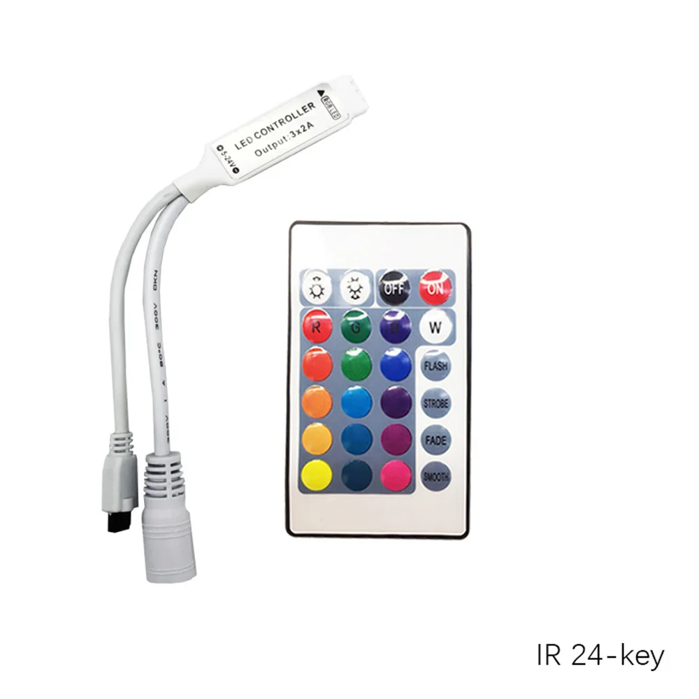 MINI Controller Светодиодный контроллер с 24 клавишами, светодиодный ИК-контроллер rgb, светодиодный пульт дистанционного управления 12 В 12 в 6 А для RGB 2835 3528 5050, светодиодная лента - Цвет: MINI Controller
