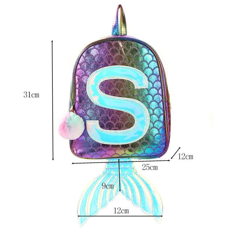 Высококачественный рюкзак Русалочки из искусственной кожи для девочек, милый школьный рюкзак для путешествий, пляжный рюкзак