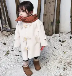 Детские шерстяные пальто для девочек, Тренч Однобортный блейзер верхняя одежда для маленьких девочек 2019 года шерстяное пальто Верхняя