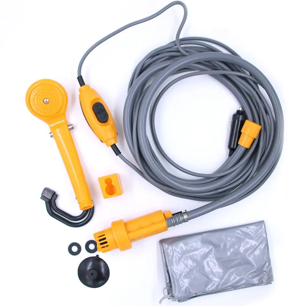 Car Washer 12V Portable Pressure Washer Car Shower Washer Set Electric Pump Outdoor Camping Car Wash Travel Cleaning Tool
