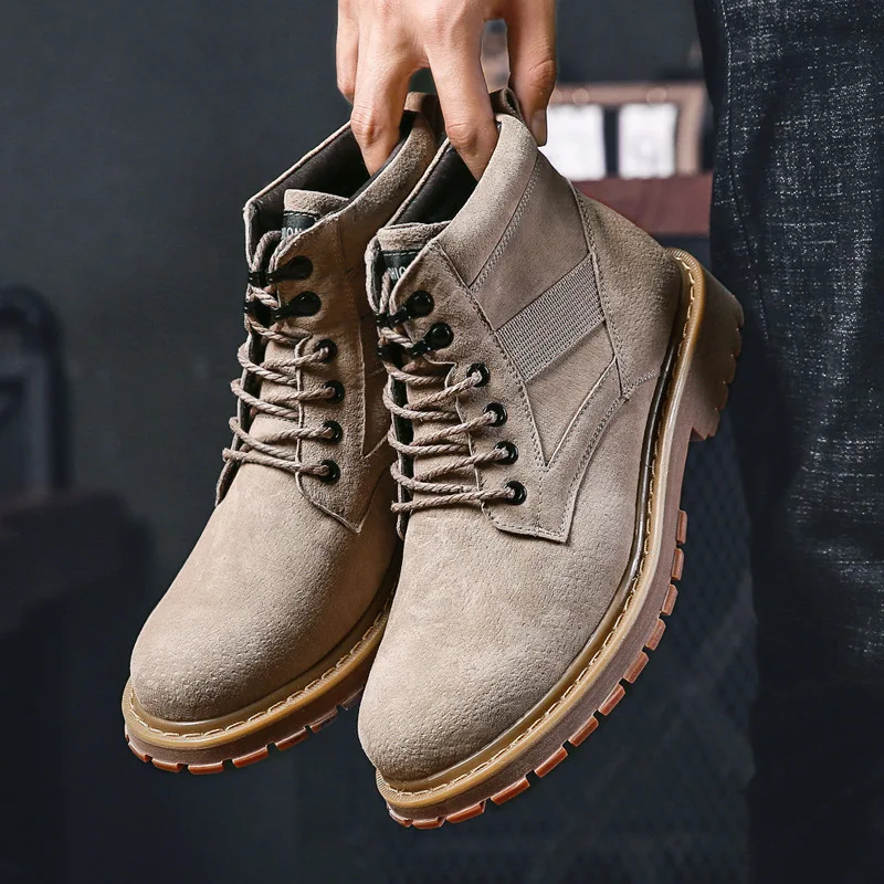 

Martin Boots Men's Fashion England Versatile Genuine Leather Casual Autumn And Winter Combat Boots Mid-top Workwear Boots Desert