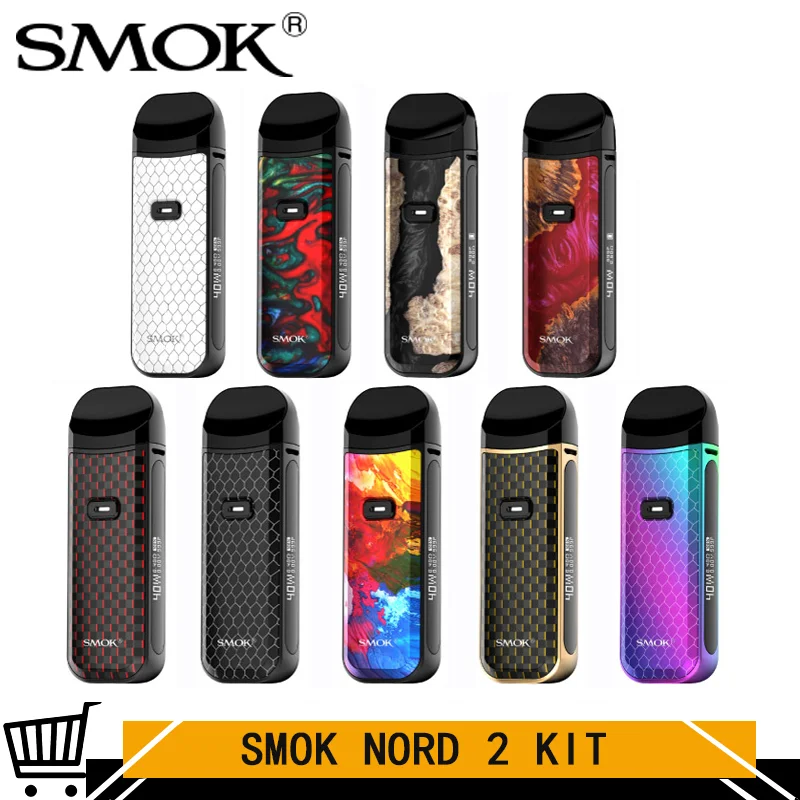 Оригинальный набор SMOK Nord 2 Pod Kit &amp 50 Вт картридж емкостью 4 5 мл Ом/мин сетчатая