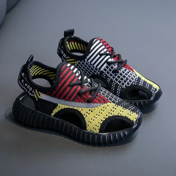

2020 Summer Children Fashion Beach Sandals Baby Boys Casual Shoes Girls Knitted Mesh Breathable Flat Kids Toddlers Shoes D554