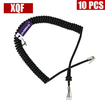 

XQF 10PCS Microphone Cord Cable for Yaesu MH-48A6J MH-42B6J FT-3000 Mic