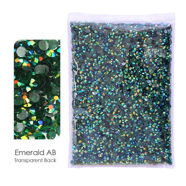Big Package 2-6mm Mix Sizes Resin Non Hot Fix Rhinestones Bulk Wholesale AB flat back plastic crystals DIY glitters стразы stone TB-Emerald AB
