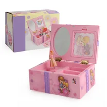 Розовая музыкальная шкатулка, креативные подарки для детей, заводная игрушка, музыкальная шкатулка, чехол для хранения, органайзер, креативный подарок для девочек