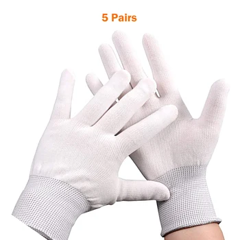 

EHDIS 5 Pairs Carbon Fiber Vinyl Car Wrap Anti-static Work Gloves Finger Protector Window Tint Film Car Stickers Styling Gloves