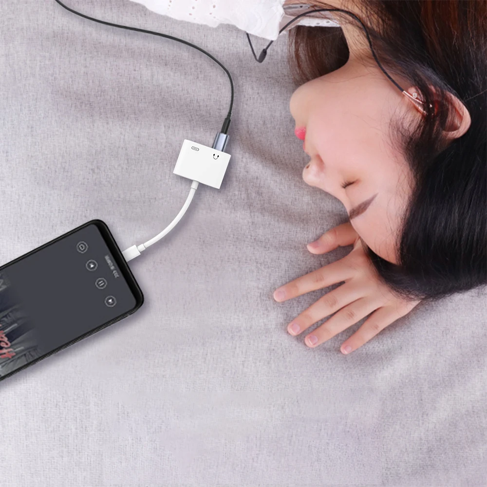 2 в 1 USB C на двойной тип c цифровой аудио сплиттер адаптер музыкальный Разъем для