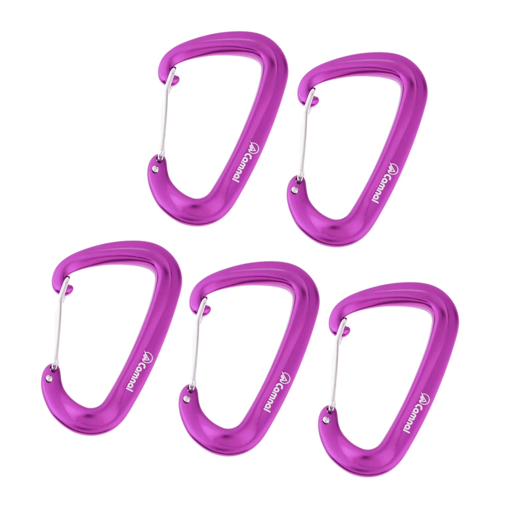 5pcs 16KN Aluminum Wire Gate Carabiners Safety Climbing Hammock for Hiking Backpacking Trekking Rock Climbing Caving Rappelling