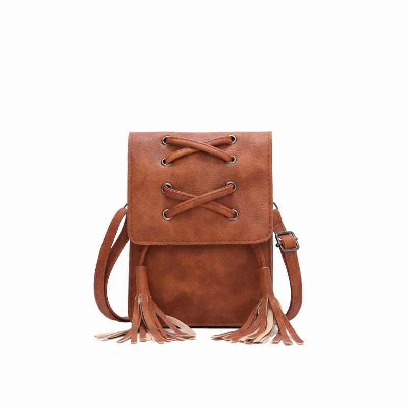 Mini Messenger Bag Cross Strap Tassel Vertical Bag Cover Mobile Phone Zero Wallet Fashion Versatile Single Shoulder Bag Women's
