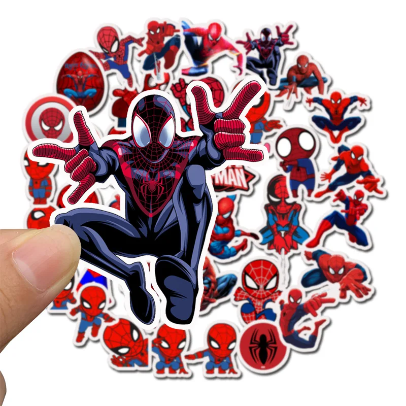 35Pcs Marvel Anime Super Hero Spiderman Stickers Toy Waterproof Sticker Car Skateboard Suitcase Laptop Refrigerator
