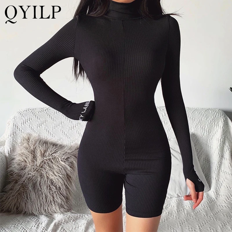 QYILP Повседневный базовый черный белый боди Женский Летний короткий рукав женский