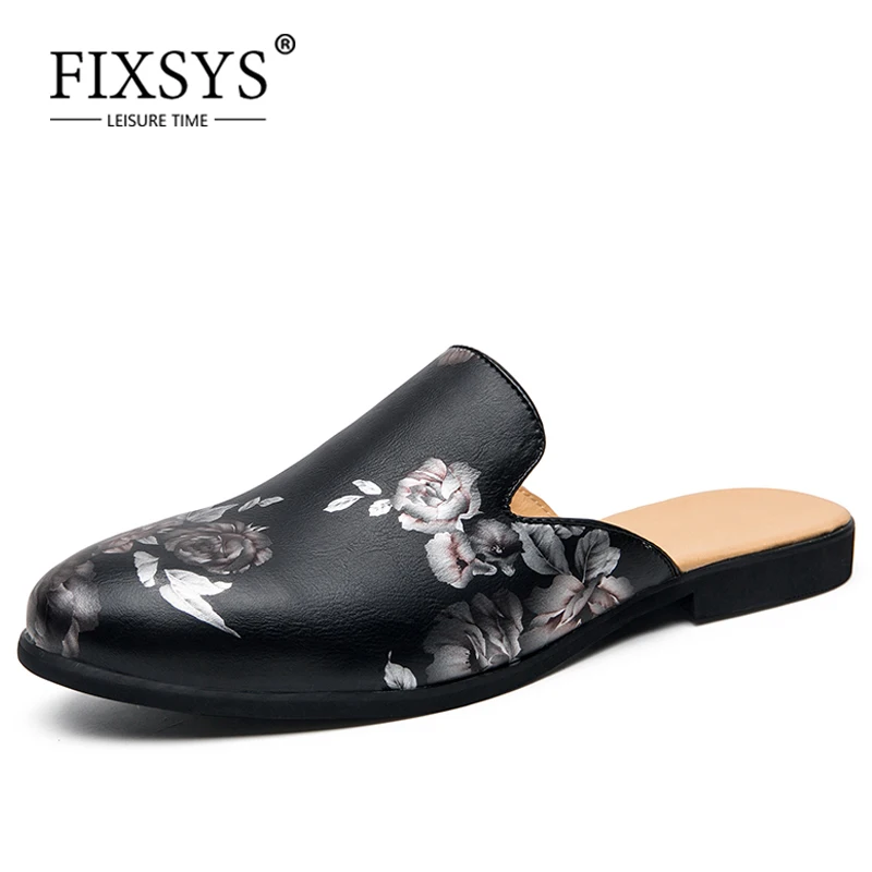 FIXSYS модные мужские кожаные повседневные туфли летние дышащие полуботинки