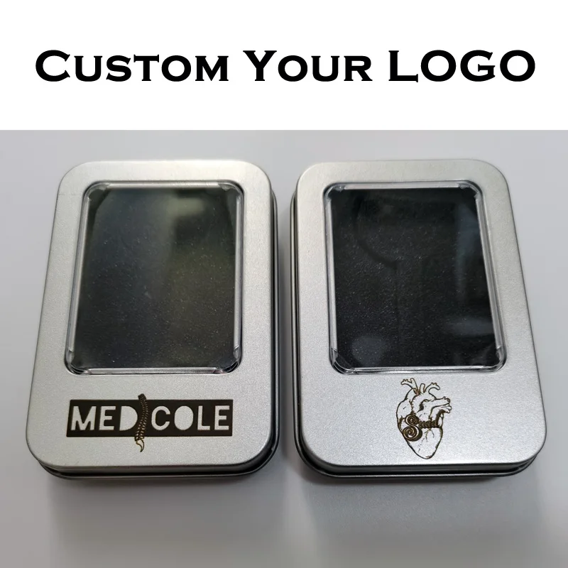 Personalized Your Name Text Laser Engraved Silver Metal Gifts Tin Box Pendant Case For Ring Necklace Keychain Watch watch storage box